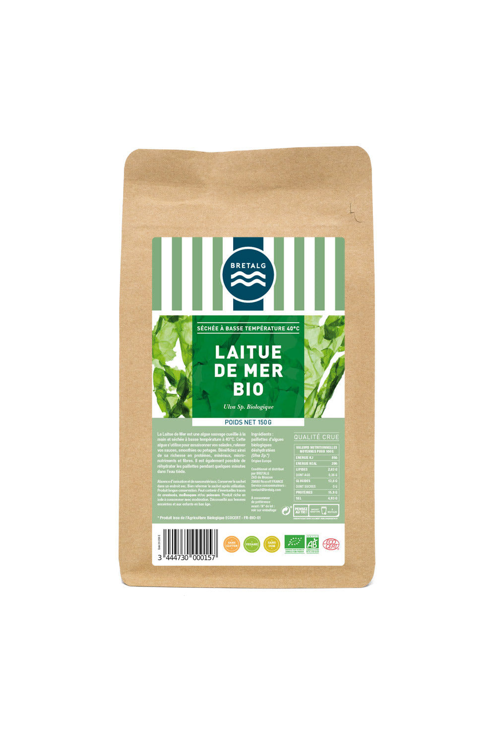 Algue Laitue de Mer déshydratée en paillettes SEC BRETALG 150 g